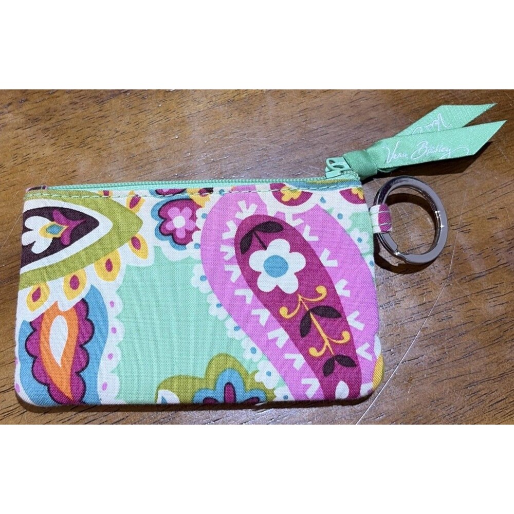 Vera Bradley Keychain Wallet Zip ID Case Keyring Key Chain - Picture 2 of 5